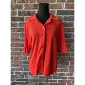 Gianni Bini Terry Cloth camp shirt - Towel button up collared Cover Up Size S